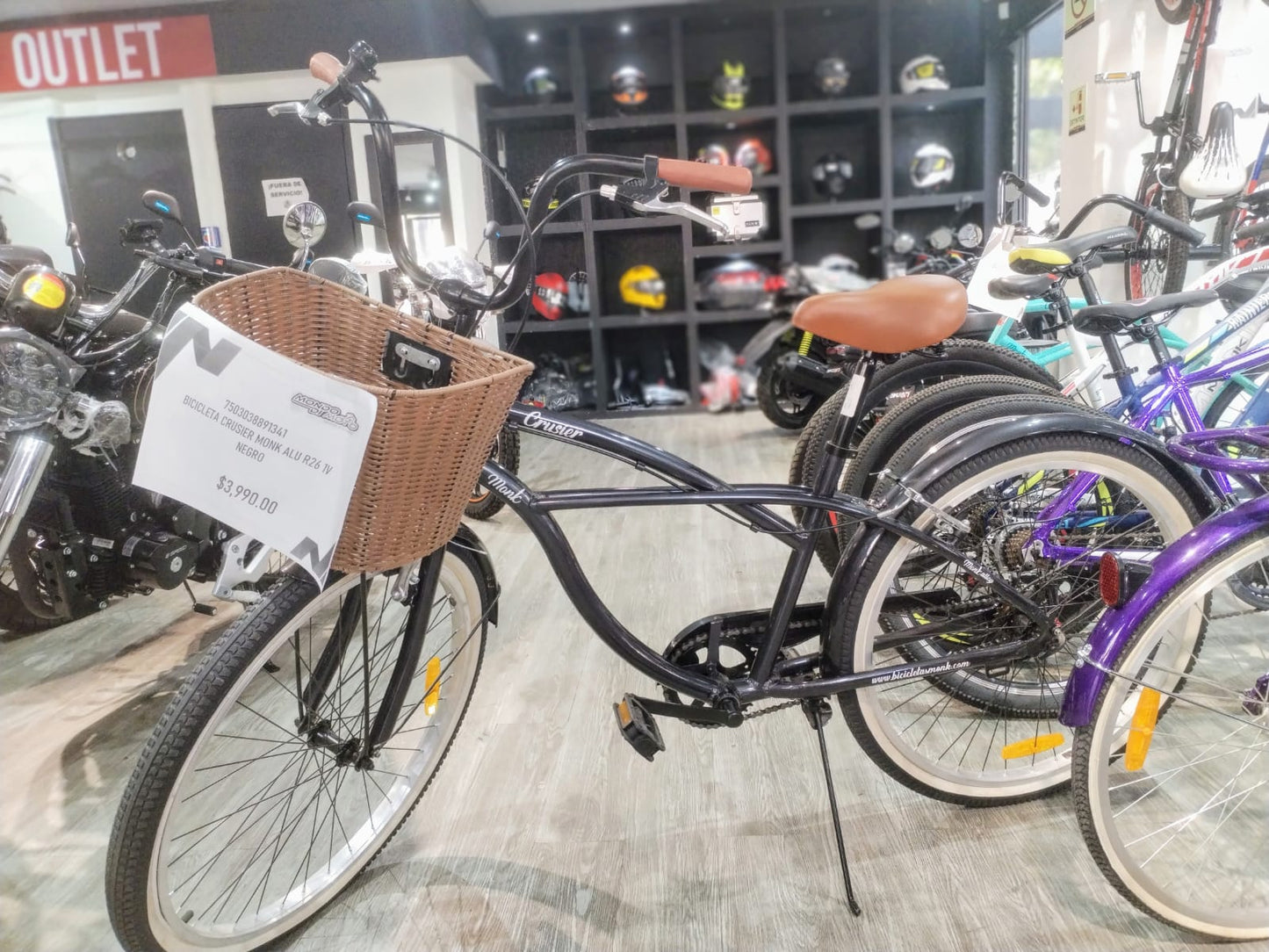 BICICLETA CRUSIER MONK ALU R26 1V NEG