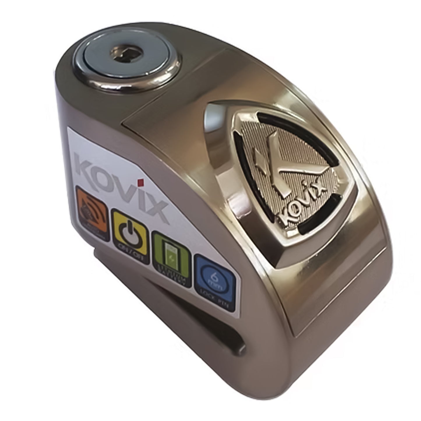 CANDADO DE DISCO CON ALARMA KOVIX KD6 6MM ACERO INOXIDABLE