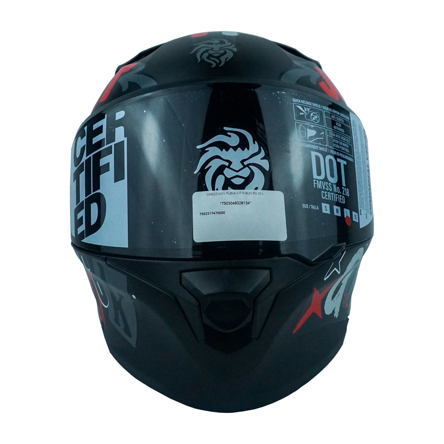 CASCO KOV FURIA KIT N BUN ROJO L