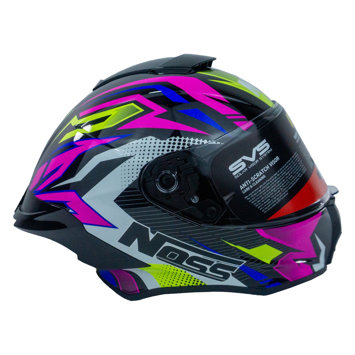 CASCO NOSS-801 CERRADO SILEX NEG/BLANCO/ROSA XL