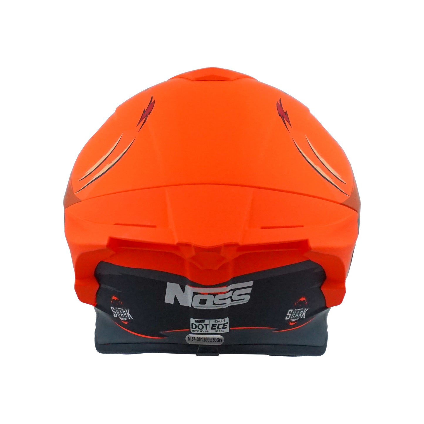 CASCO NOSS NS-801S CERRADO SHARK ED ESPECIAL NARANJA/NEGRO M