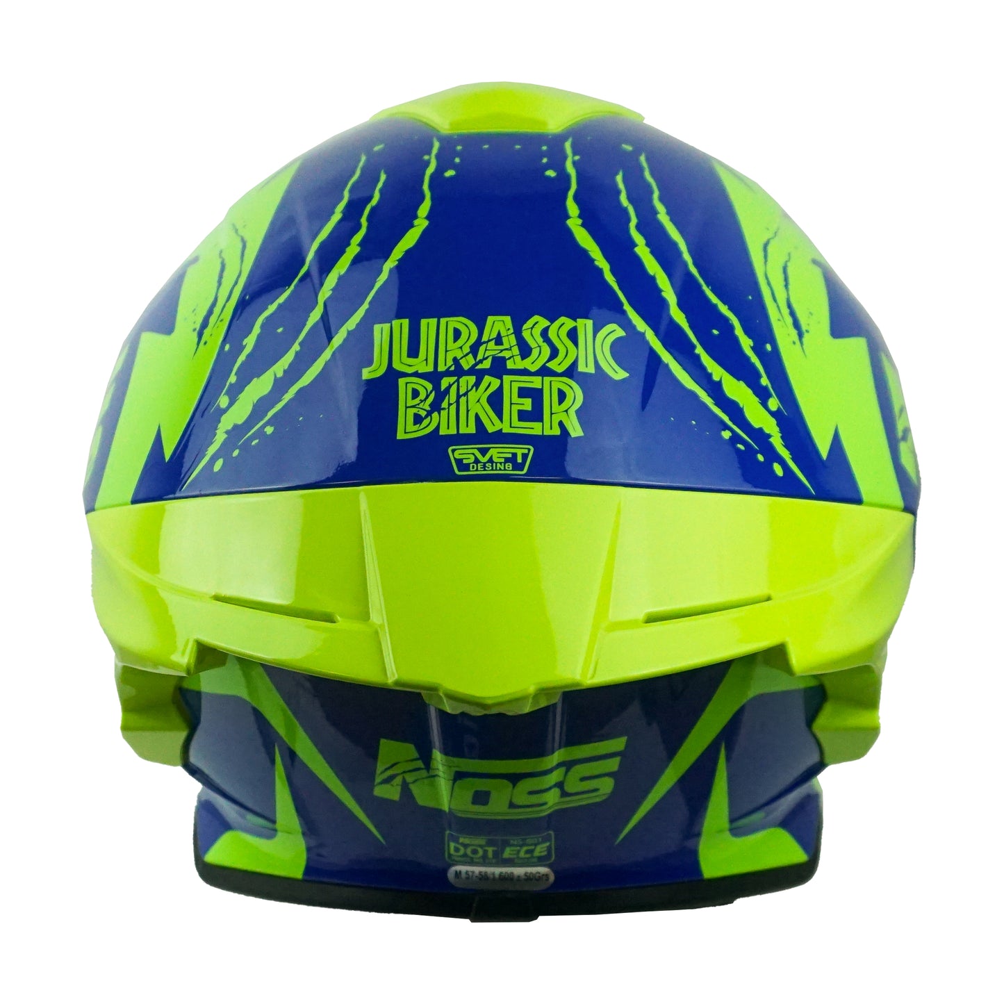 CASCO NOSS NS-801 CERRADO JURASSIC BIKE AZUL / VERDE M