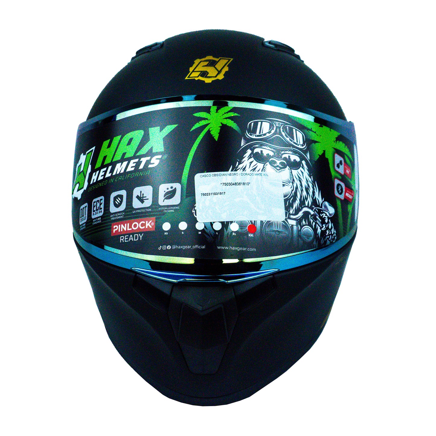 CASCO OBSIDIAN NEGRO / DORADO MATE XXL