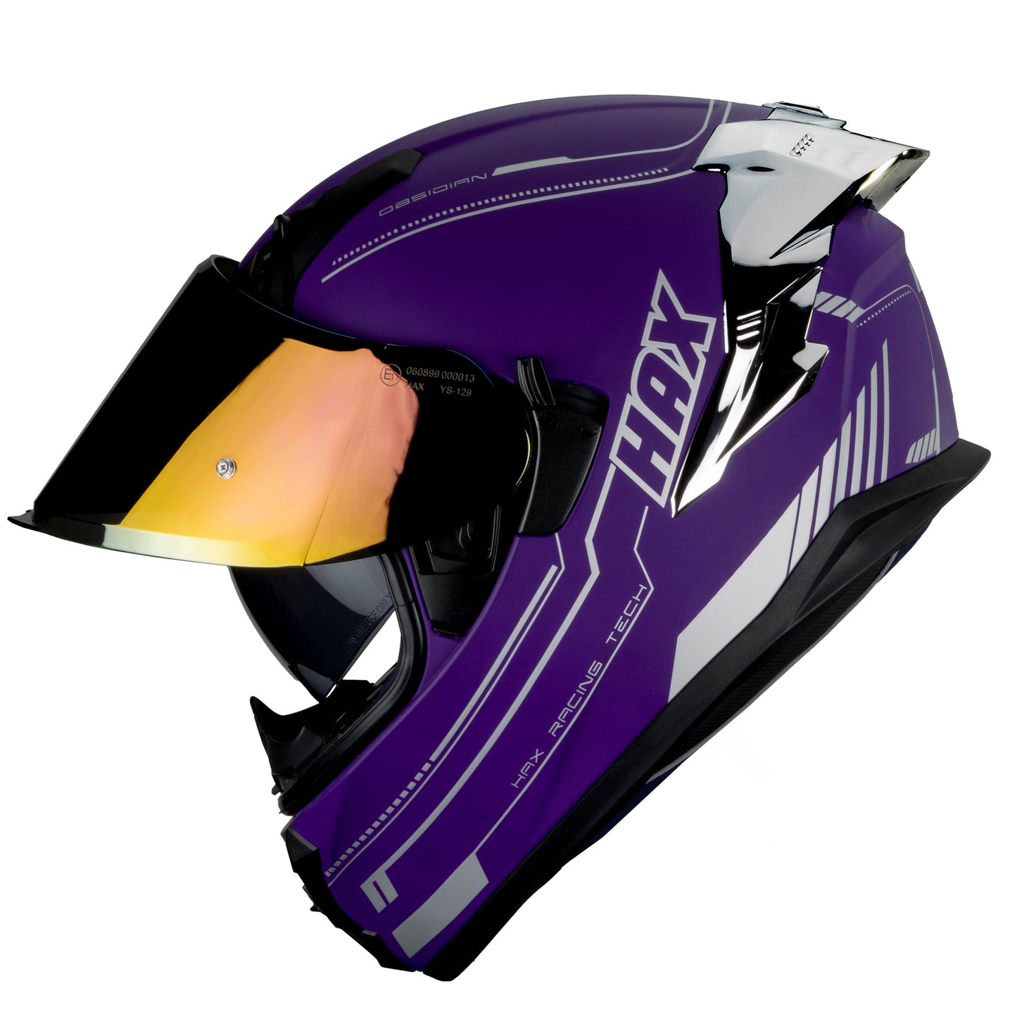 CASCO OBSIDIAN PURPURA / PLATA MATE HAX XL