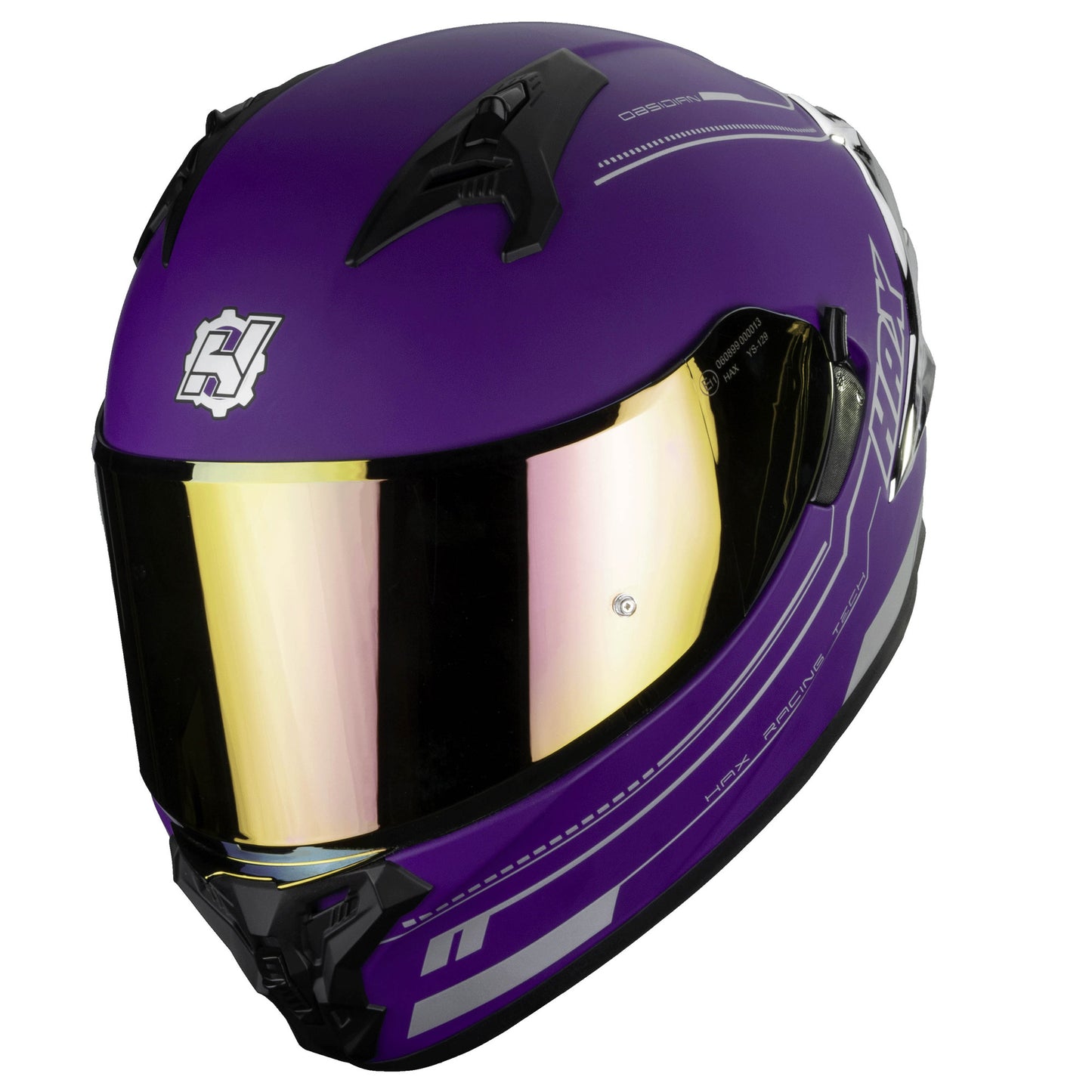 CASCO OBSIDIAN PURPURA / PLATA MATE HAX XL