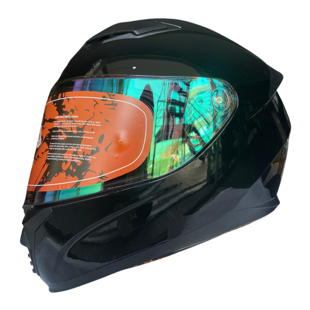 CASCO INTEGRAL OTS HUSKY SOLID GLOSS BLACK RAINBOW CLEAR LENS L