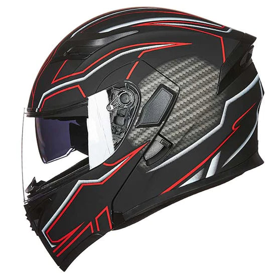 CASCO ABATIBLE ILM 902 RED BLACK XL