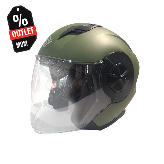 CASCO FASEED FS-735 ABIERTO 3/4 JET SOLIDO VERDE MILITAR MATE M