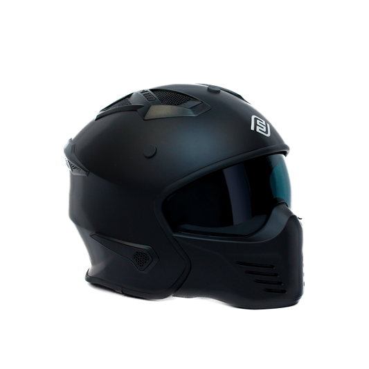CASCO FASEED FS-726X ABIERTO 3/4 JET TROOPER SOLIDO NEGRO MATE XL