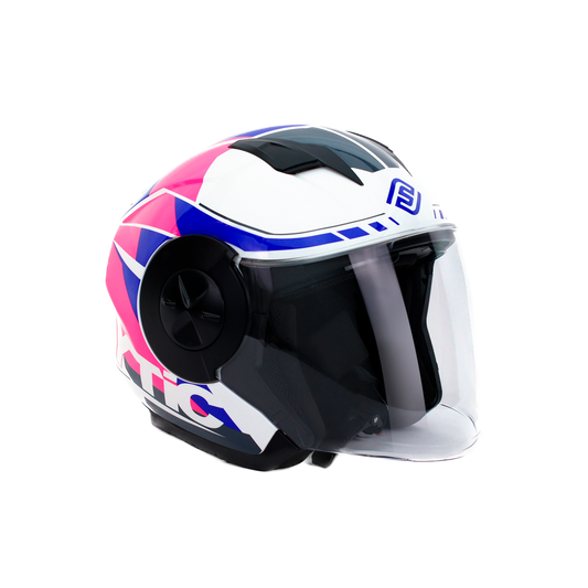 CASCO FASEED FS-735 ABIERTO 3/4 JET CITY PINK/AZUL L