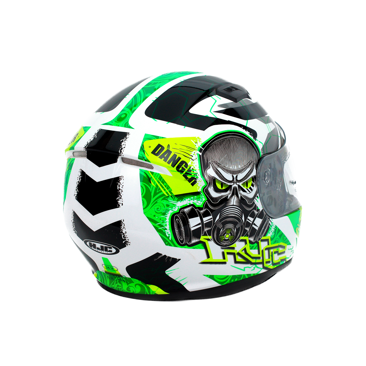 CASCO CERRADO C-S15 RAFU BLANCO/VERDE XL