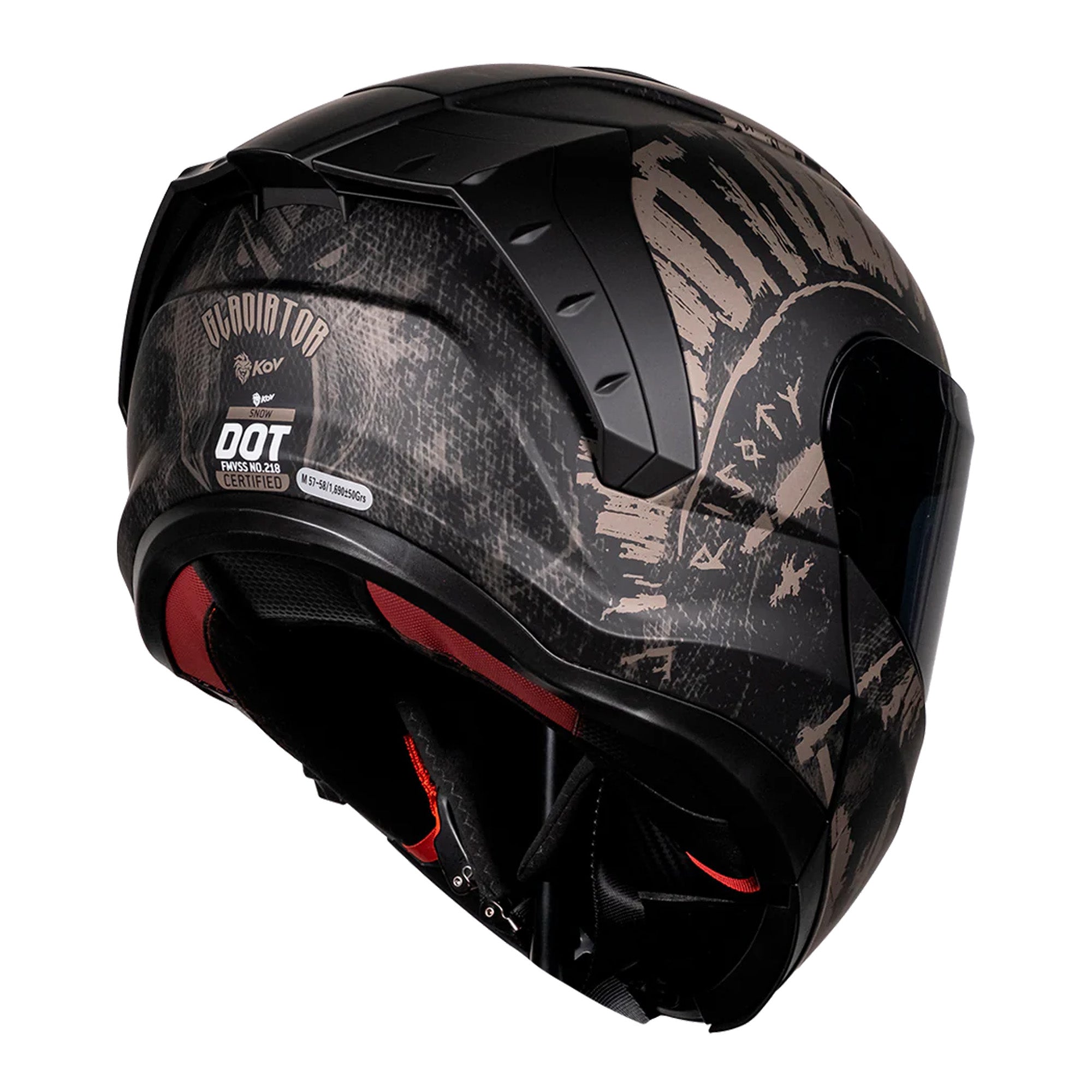 CASCO KOV SNOW GLADIATOR NEGRO MATE XXL