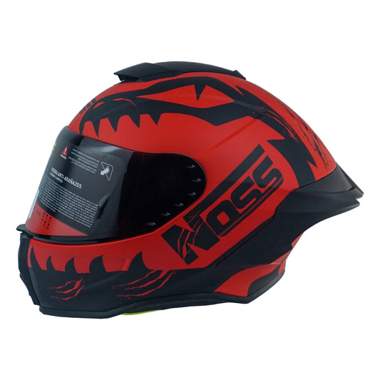 CASCO NOSS NS-801 JURASSIC BIKE ROJO/NEGRO XL