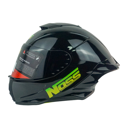 CASCO NOSS NS-801 CERRADO NEGRO VERDE M