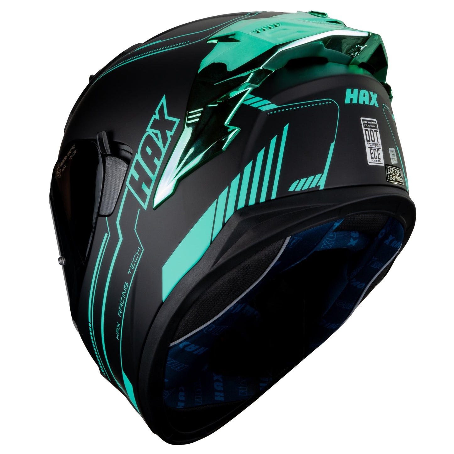 CASCO OBSIDIAN NEGRO / TURQUESA MATE HAX L