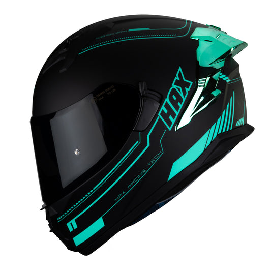 CASCO OBSIDIAN NEGRO / TURQUESA MATE HAX XL