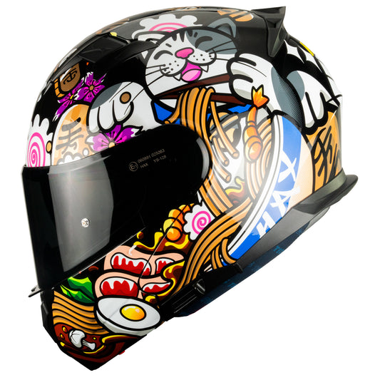 CASCO AMATISTA MANEKI NEKO BLACK BRILLO HAX XXL