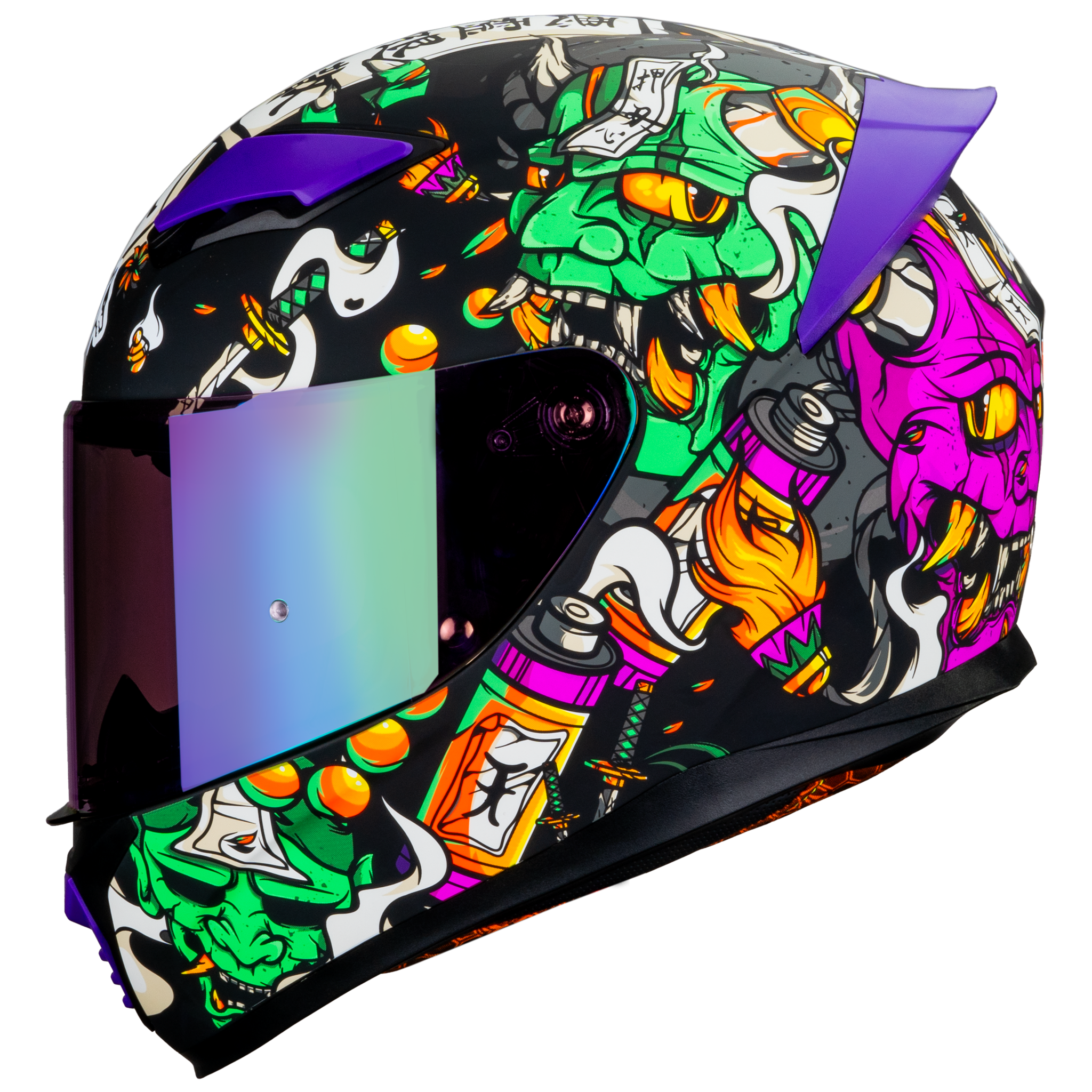 CASCO INTEGRAL OTS HUSKY HANNYA MATE NEGRO MORADO S
