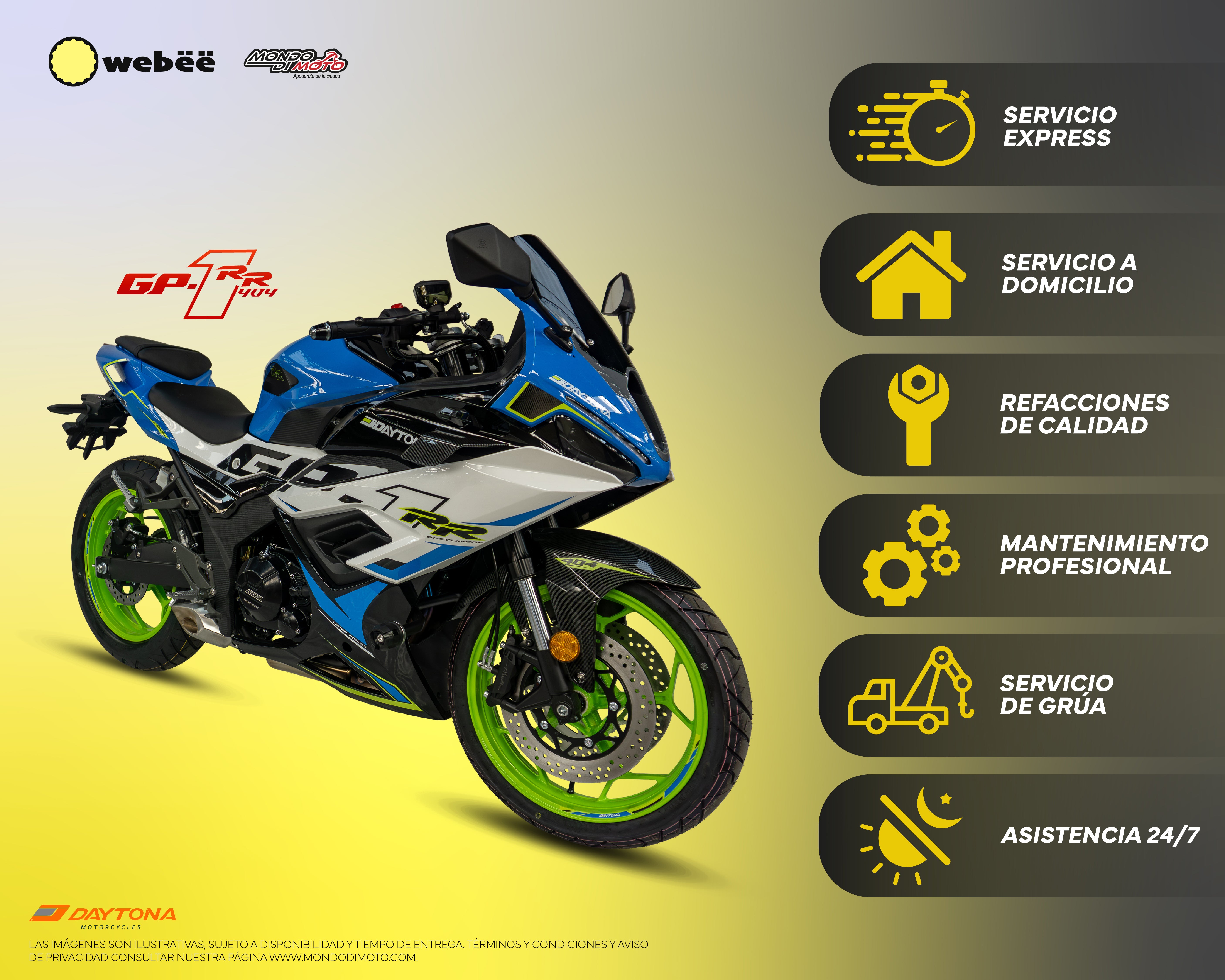 MOTOCICLETA DAYTONA GP1RR 404 AZUL 2026