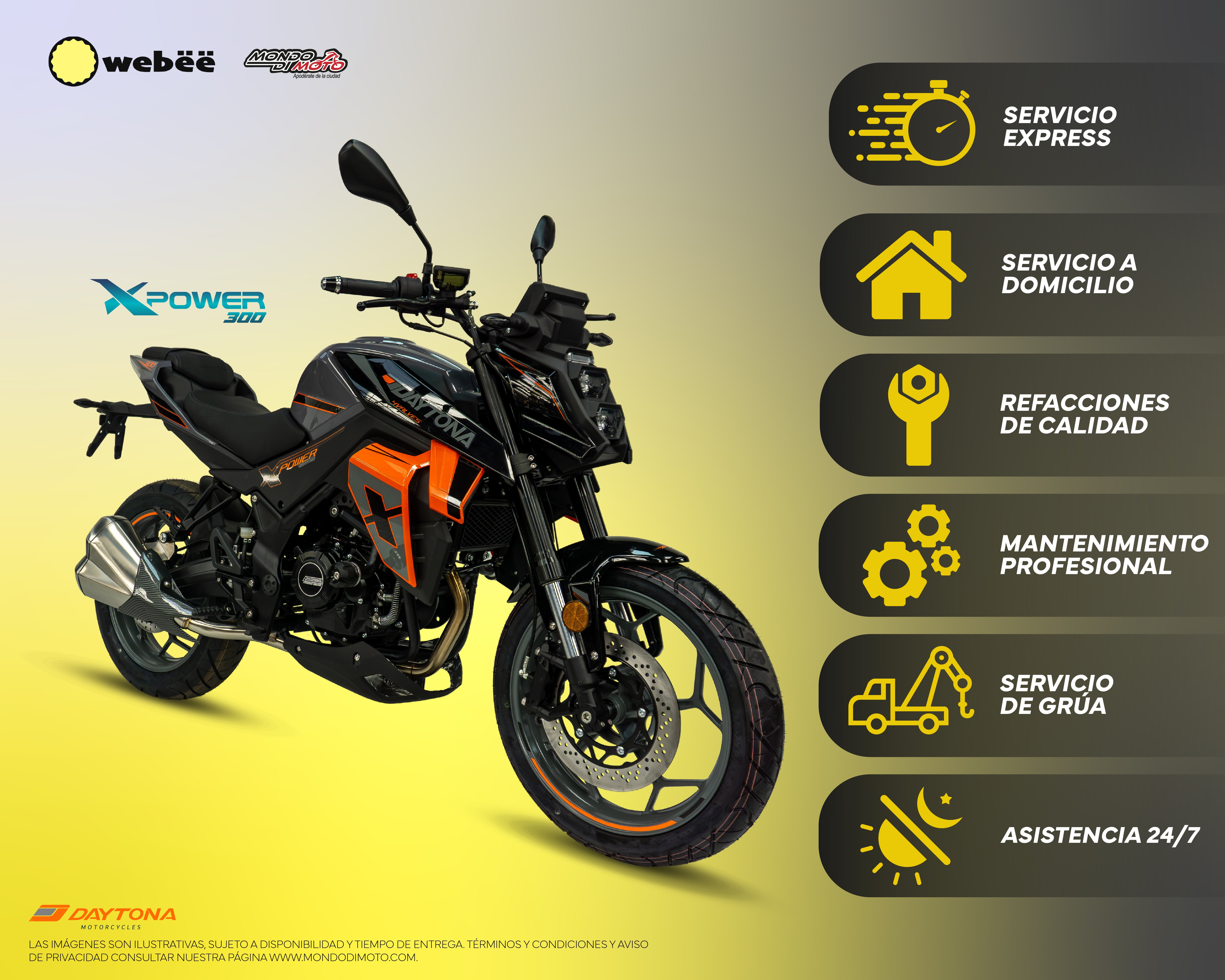 MOTOCICLETA DAYTONA X POWER 300 GRIS NARANJA 2026